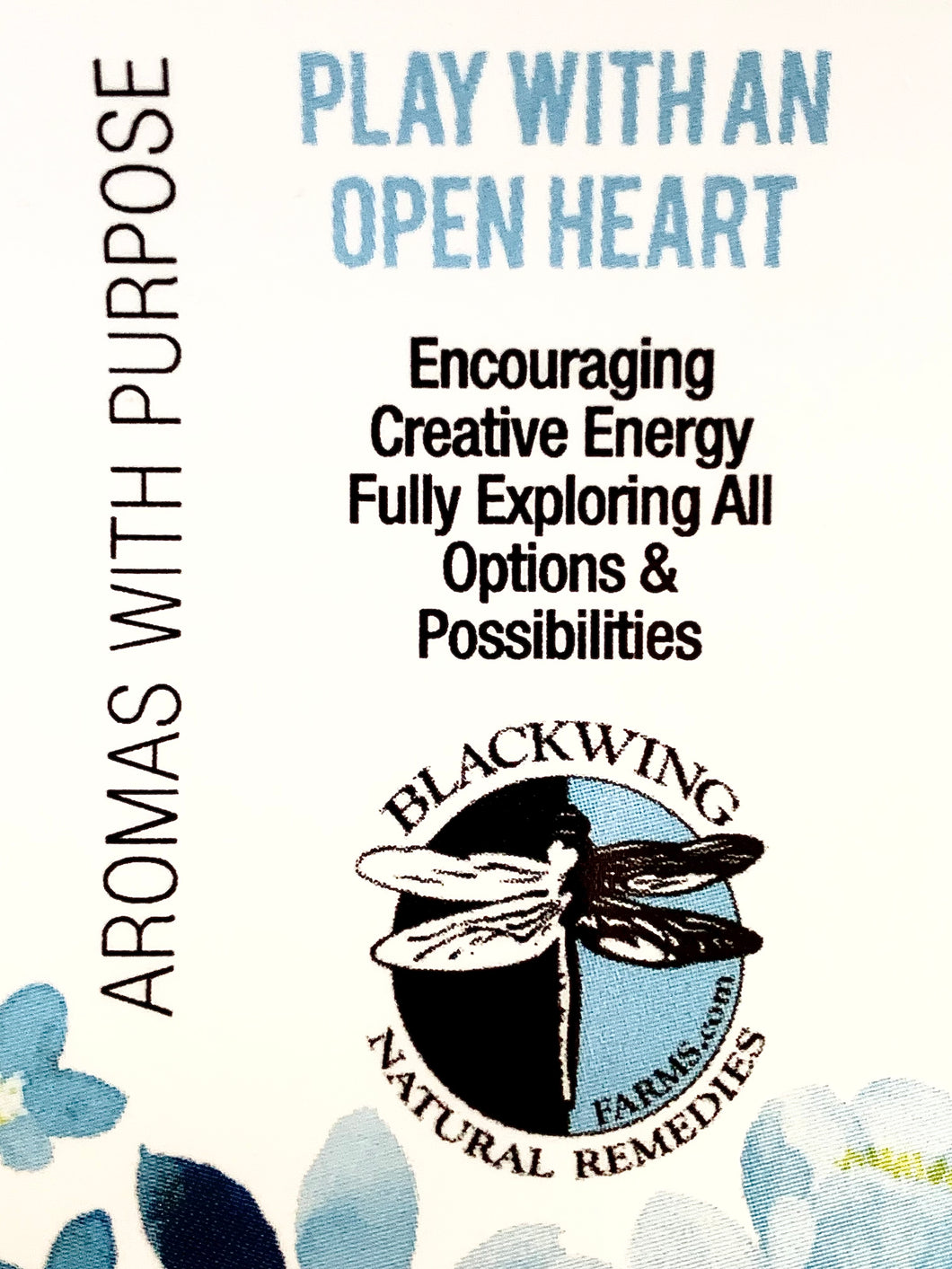 BlackWing Farms Label Lavender + Ylang Ylang Essential Oils Blend + Flower Essences to Encourage Creativity